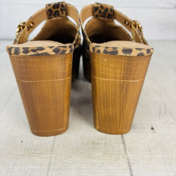 C Comfort Est 1946 Leopard Print Block Heel Platform Mules Slide Shoe Sz 9.5 M - Picture 10 of 16